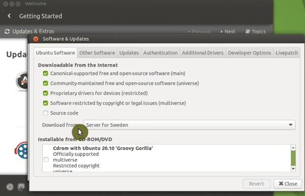 Ubuntu MATE update manager downloads fetching location