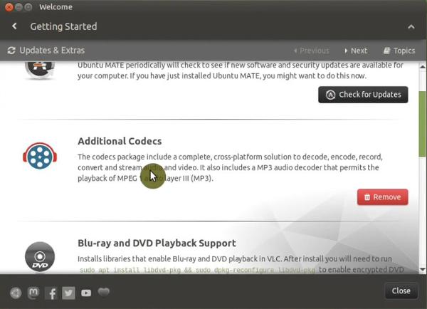 Ubuntu MATE installing codecs