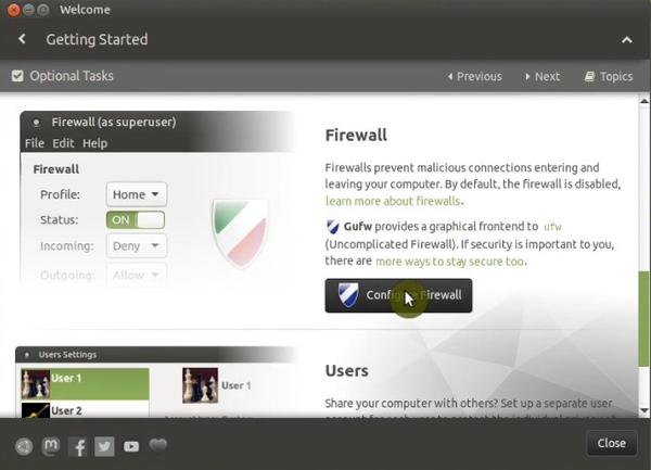 Ubuntu MATE setting up firewall