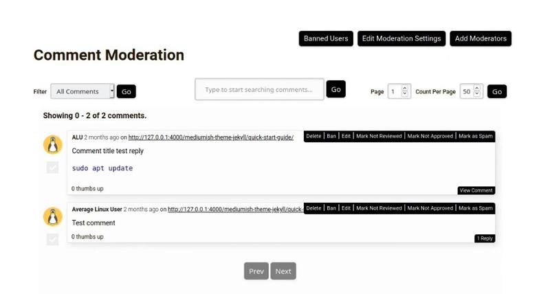 FastComments moderation dashboard