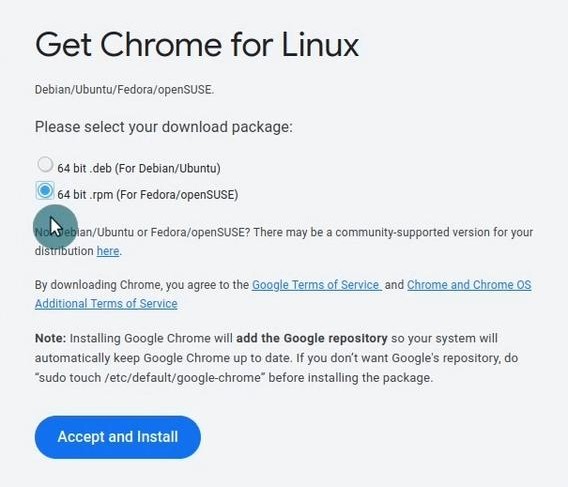OpenSUSE installing Google Chrome