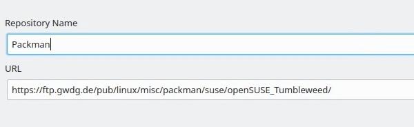 OpenSUSE adding Packman community repository