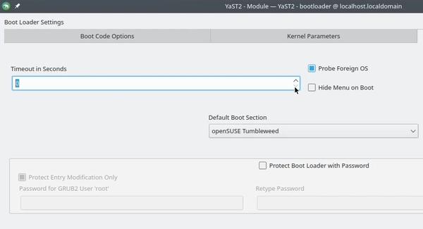 OpenSUSE disabling
GRUB