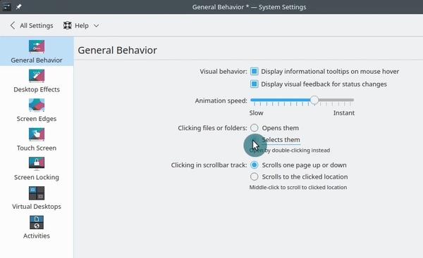 OpenSUSE enabling double-click for files and
folders