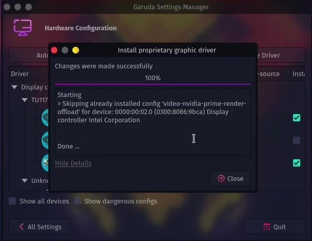 Garuda KDE Dragonized updating
system