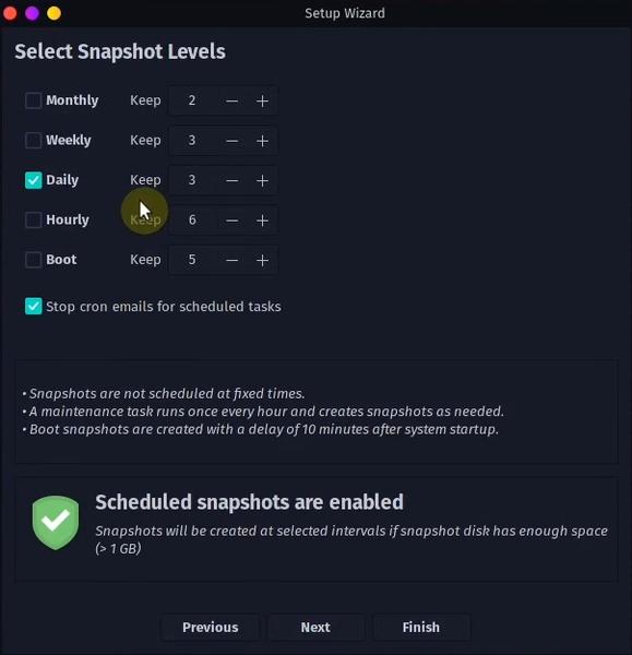 Configuring Timeshift back-up frequency on Garuda Linux