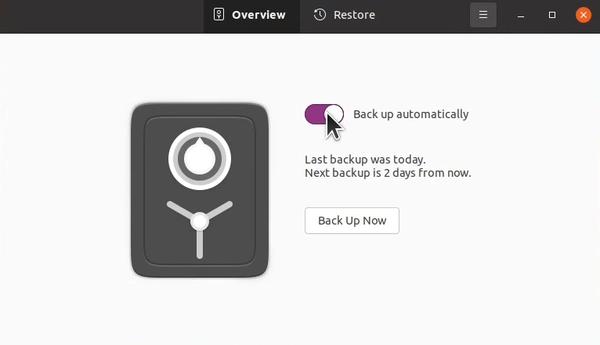 Enabling automatic backup in Ubuntu Backups