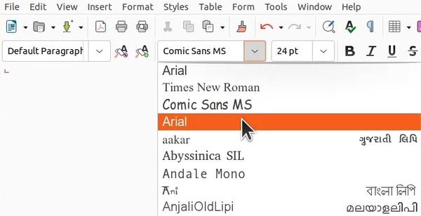 Microsoft fonts in LibreOffice on Ubuntu 21.04