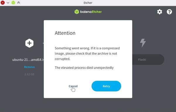 Etcher refuses to flash Ubuntu 21.04 ISO
