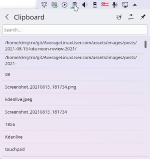 Clipboard manager of Plasma 5