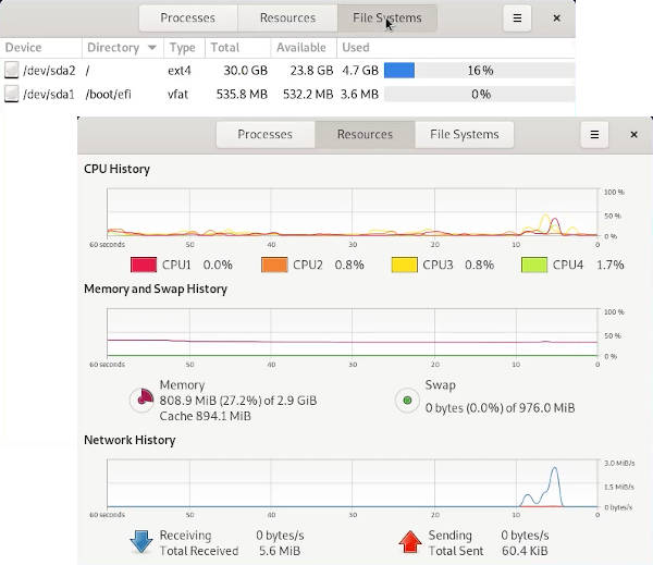 Space and RAM in Debian 11