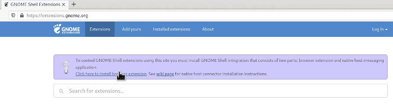Enabling GNOME extensions on Debian 11