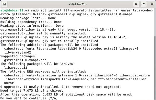 Installing restricted-extras on Debian 11
