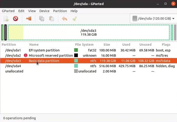 Windows-only partition table