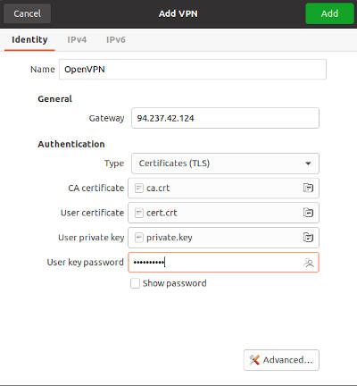 OpenVPN TLS settings