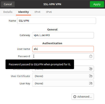 fortisslvpn settings