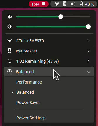Ubuntu 22.04 power modes