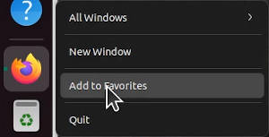 Firefox: Add to Favorites in Dock