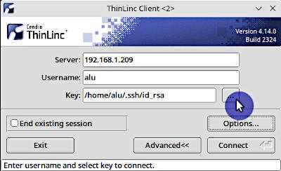 Thinlinc Client public key option