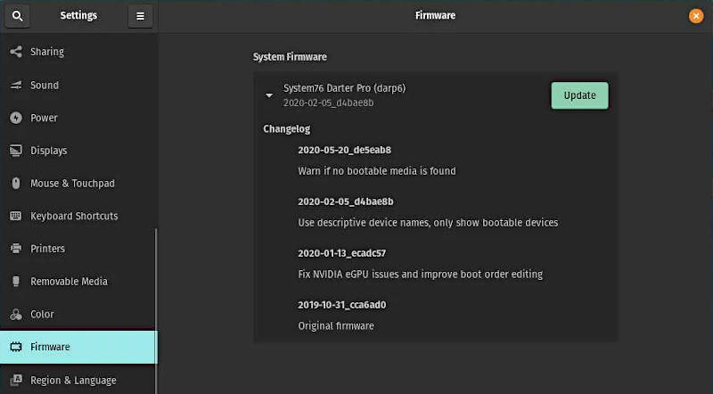 Hybrid Graphics option in the system tray