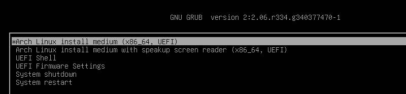 arch installer ISO boot