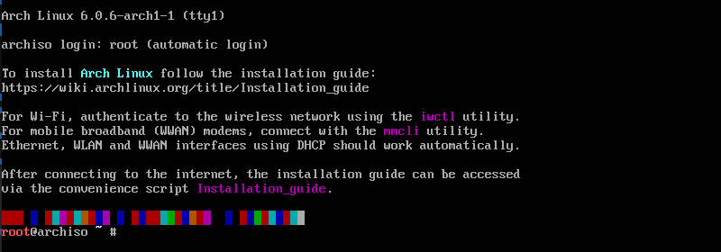 arch installer command line