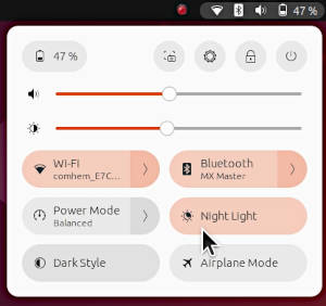 Ubuntu 23.04 tray menu